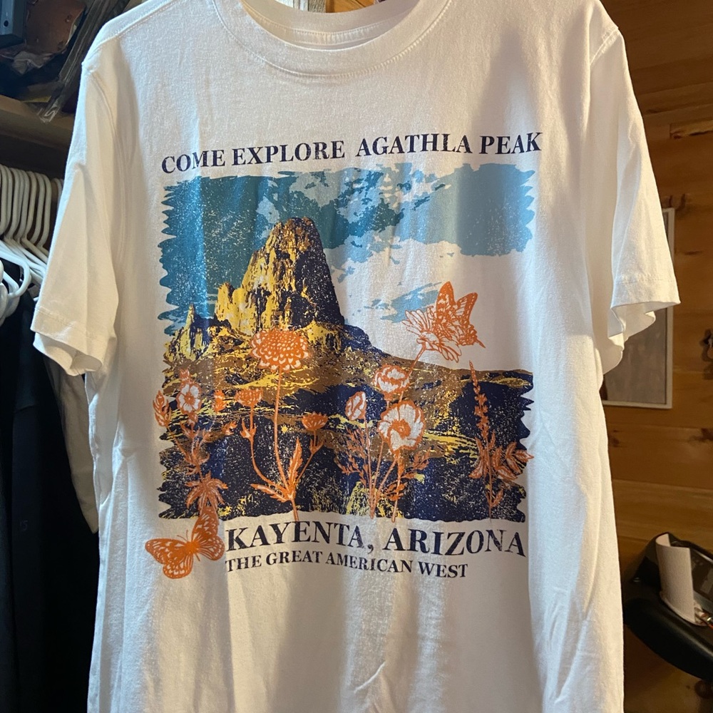 White Graphic T-Shirt with Arizona Print